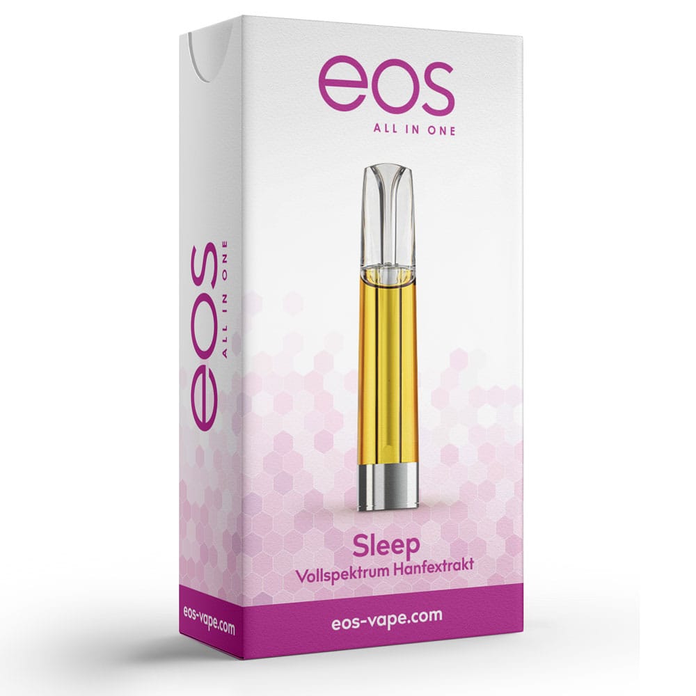eos Extraktkartusche Sleep 74% CBD, Frontansicht Verpackung
