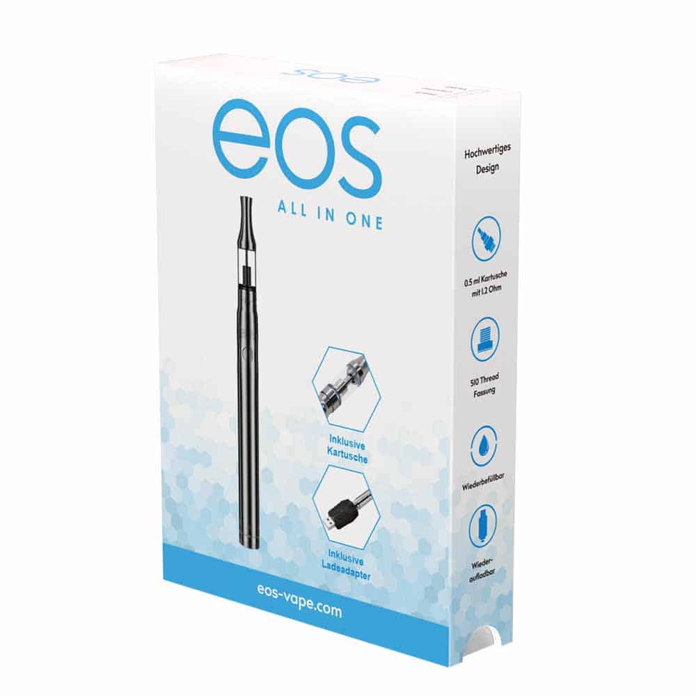 eos Vape Pen 350 - Chrom, Frontansicht Verpackung rechts