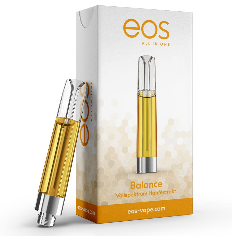 eos Extraktkartusche Balance 76% CBD, Frontansicht mit Verpackung