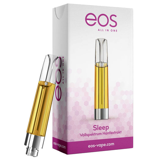 eos Extraktkartusche Sleep 74% CBD, Frontansicht mit Verpackung